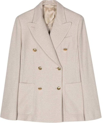 (Women) 'S Max Mara MaxMara Double-Breasted Blazer Almond Beige 2411911022000 Buy (Women) 'S Max Mara MaxMara Double-Breasted Blazer Almond Beige 2411911022000