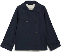 (Women) 'S Max Mara MaxMara Double-Breasted Long Sleeve Trench Coat - Blue 9021033706-006 (Women) 'S Max Mara MaxMara Double-Breasted Long Sleeve Trench Coat - Blue 9021033706-006