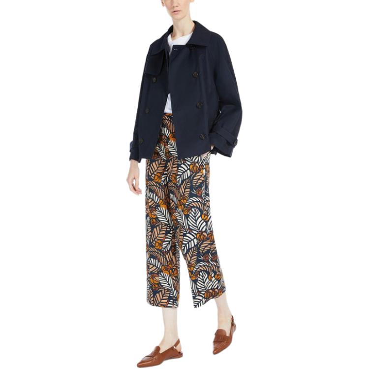 Lookbook (W) ''Max Mara Jaket Trench Lengan Panjang Double-Breasted - Biru'' 9021033706-006