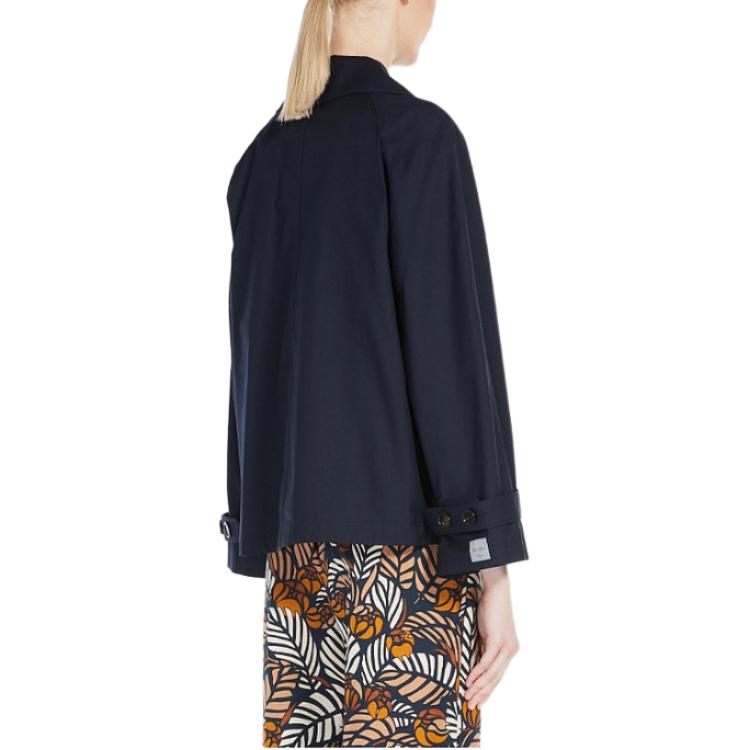 Purchase (W) ''Max Mara Jaket Trench Lengan Panjang Double-Breasted - Biru'' 9021033706-006