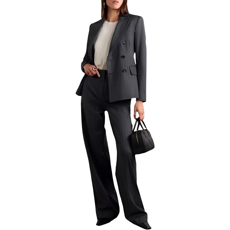 Purchase (W) ''Blazer de Raya Diplomática Doble Botonadura Gris ''S Max Mara MaxMara 2319160139600-001