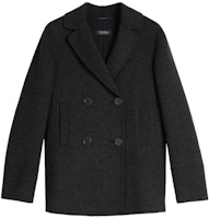 (Women) 'S Max Mara MaxMara Double-Breasted Short Coat - Solid Dark Gray. 9046011306 (Women) 'S Max Mara MaxMara Double-Breasted Short Coat - Solid Dark Gray. 9046011306