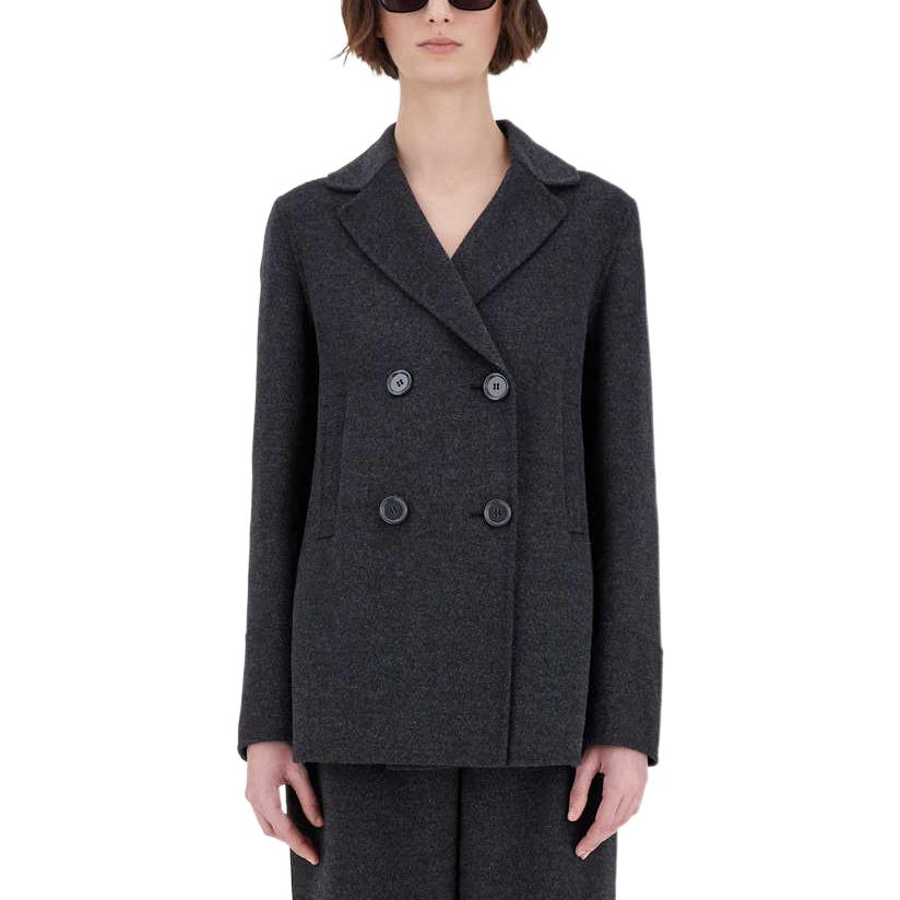 Lookbook (W) ''S Max Mara ダブルブレスト ショートコート - 無地 ダークグレー. 9046011306