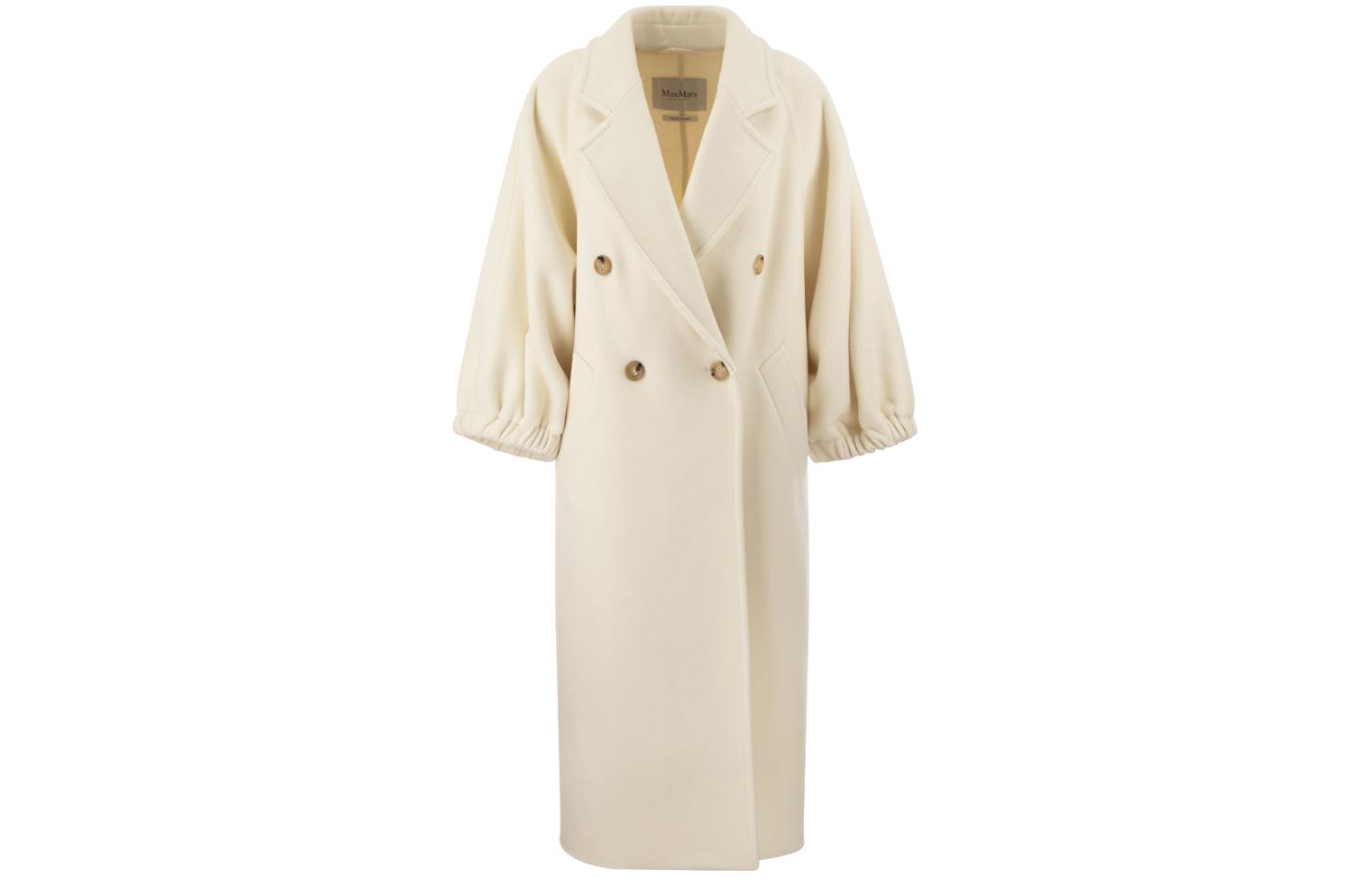 (Women) 'S Max Mara MaxMara  Double-Breasted Side-Slit Overcoat Beige 1101102106-001 圖 2