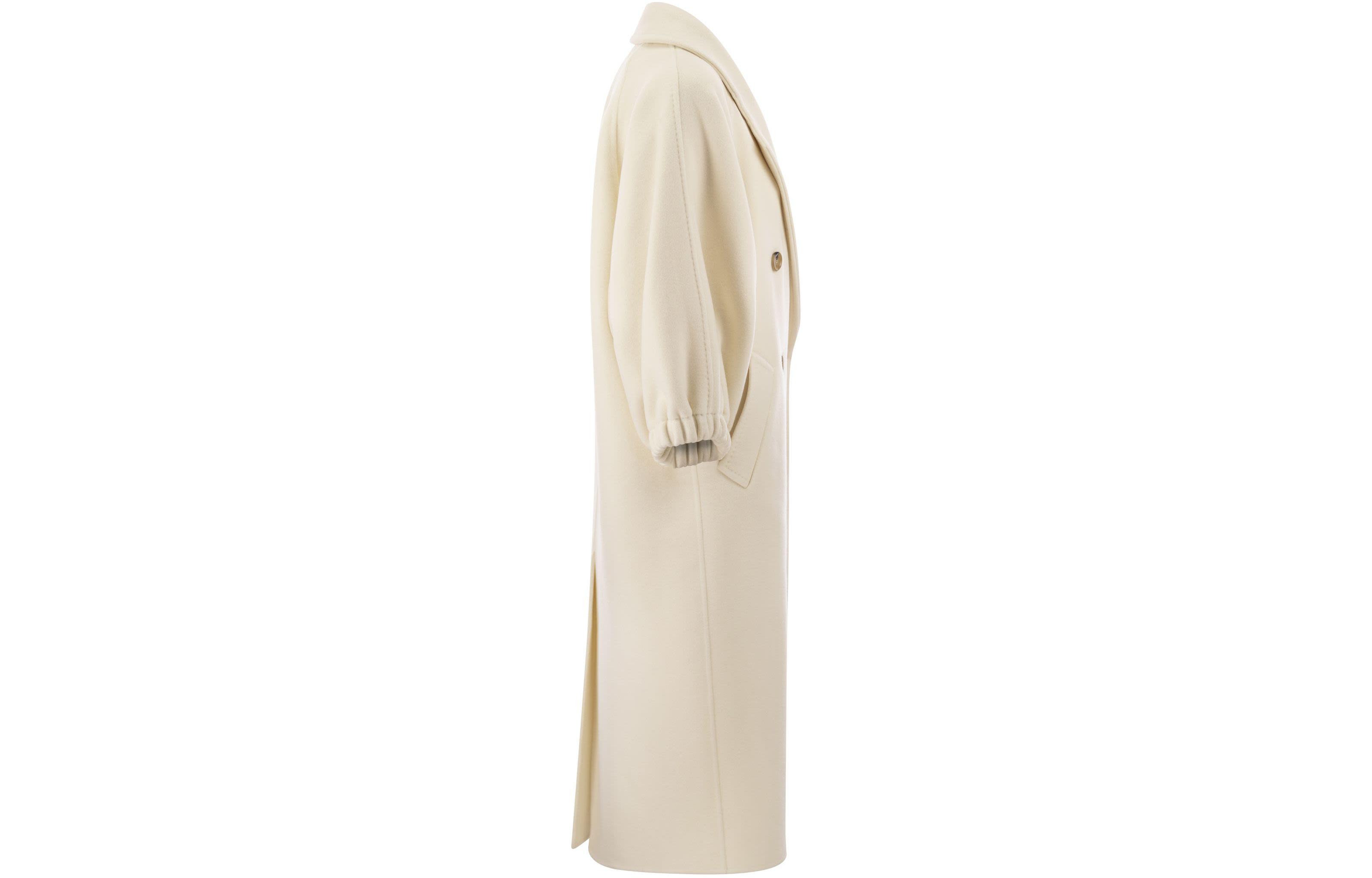 (Women) 'S Max Mara MaxMara  Double-Breasted Side-Slit Overcoat Beige 1101102106-001 圖 4