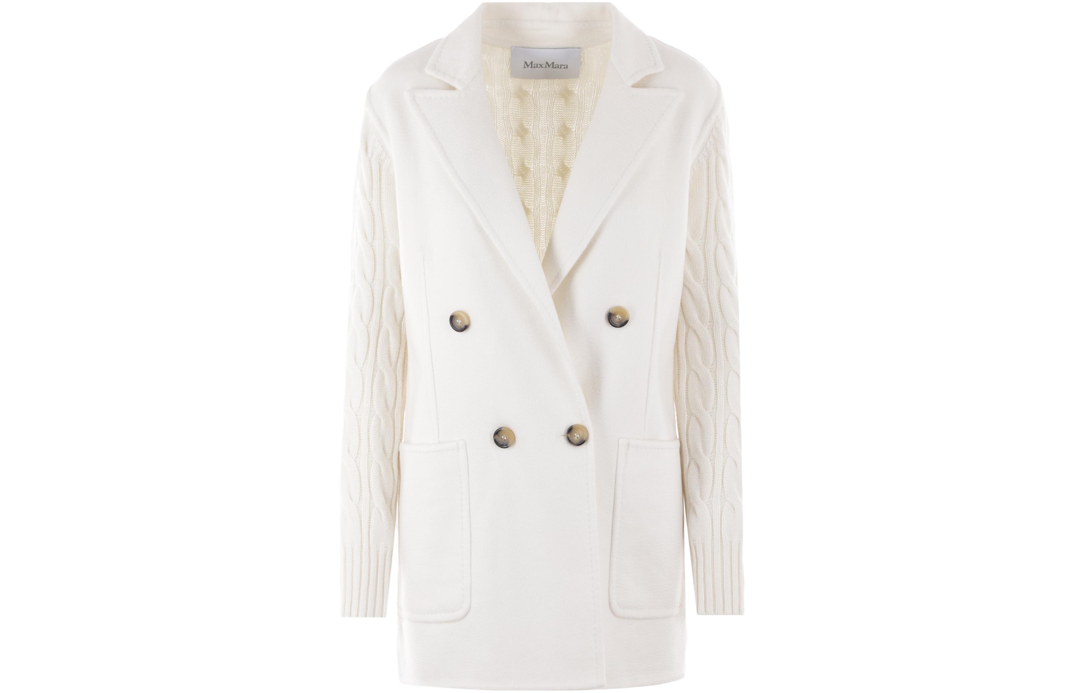 (Women) 'S Max Mara MaxMara  Double-Breasted Wool Cashmere Coat - White 2313160239600 002-006