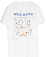(Women) 'S Max Mara MaxMara Embroidered Cotton Casual White Short-Sleeve T-Shirt 1941033106005-TSHIRT (Women) 'S Max Mara MaxMara Embroidered Cotton Casual White Short-Sleeve T-Shirt 1941033106005-TSHIRT