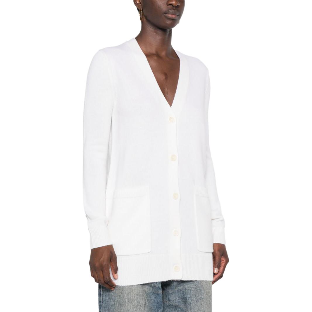 Purchase (Women) 'S Max Mara MaxMara  Embroidered V-Neck Slim Fit Knit Sweater - Off-White 2421346052600