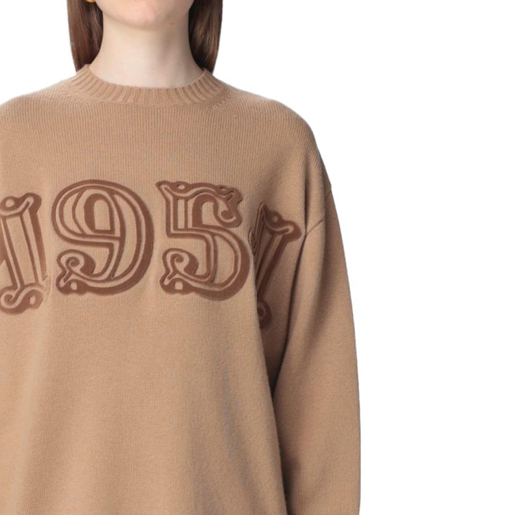 Details for (W) ''S 맥스마라 맥스마라 슬림핏 크루넥 긴팔 스웨터 카키 색상 2313660733600002003