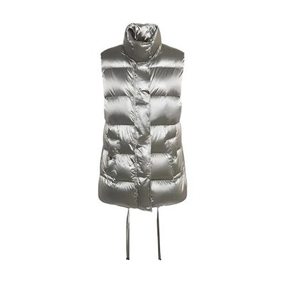 (Women) 'S Max Mara MaxMara Fitted Solid Glossy Stand-Collar Sleeveless Vest 92960126-001