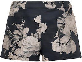 (Women) 'S Max Mara MaxMara Floral Print Colorblock Casual Shorts with Zipper Pockets 2411141143600-001 (Women) 'S Max Mara MaxMara Floral Print Colorblock Casual Shorts with Zipper Pockets 2411141143600-001