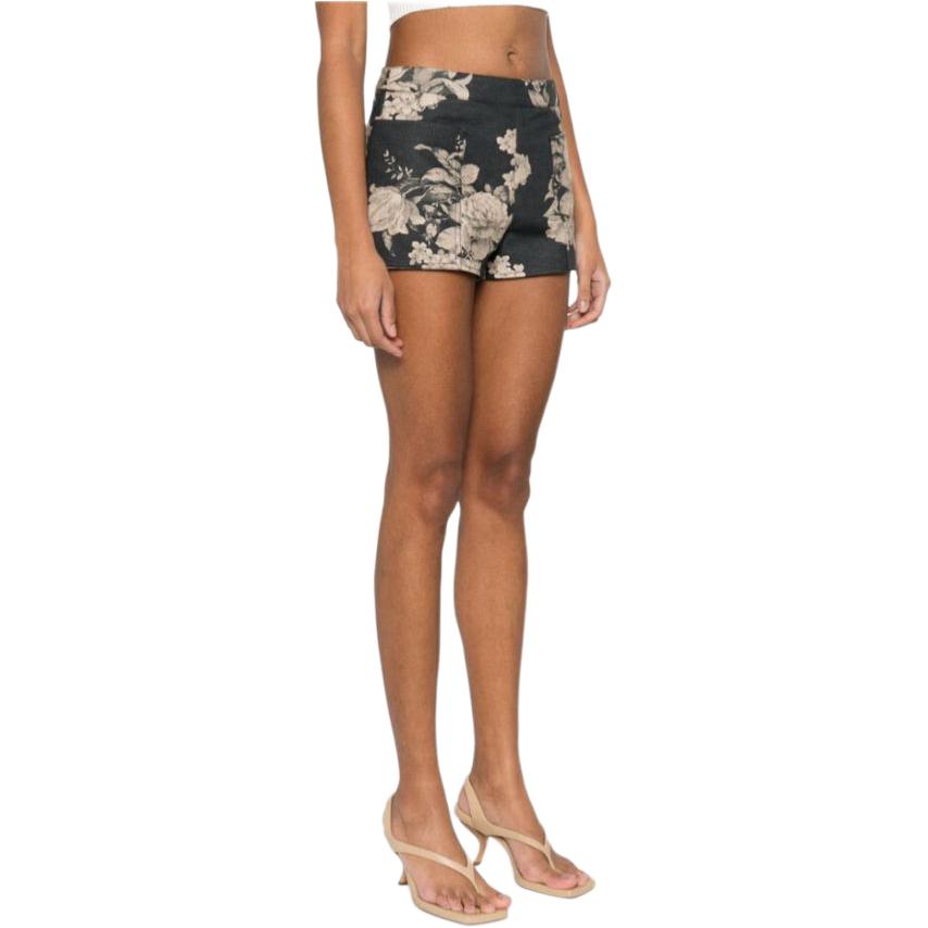 Shop (Women) 'S Max Mara MaxMara  Floral Print Colorblock Casual Shorts with Zipper Pockets 2411141143600-001