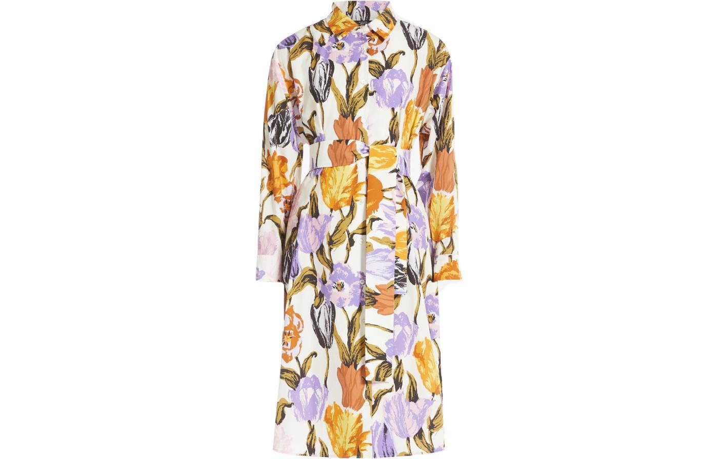 Order (Women) 'S Max Mara MaxMara  Floral Print Short Sleeve Shirt Dress - Lilac Purple 5221192106008-HILDE