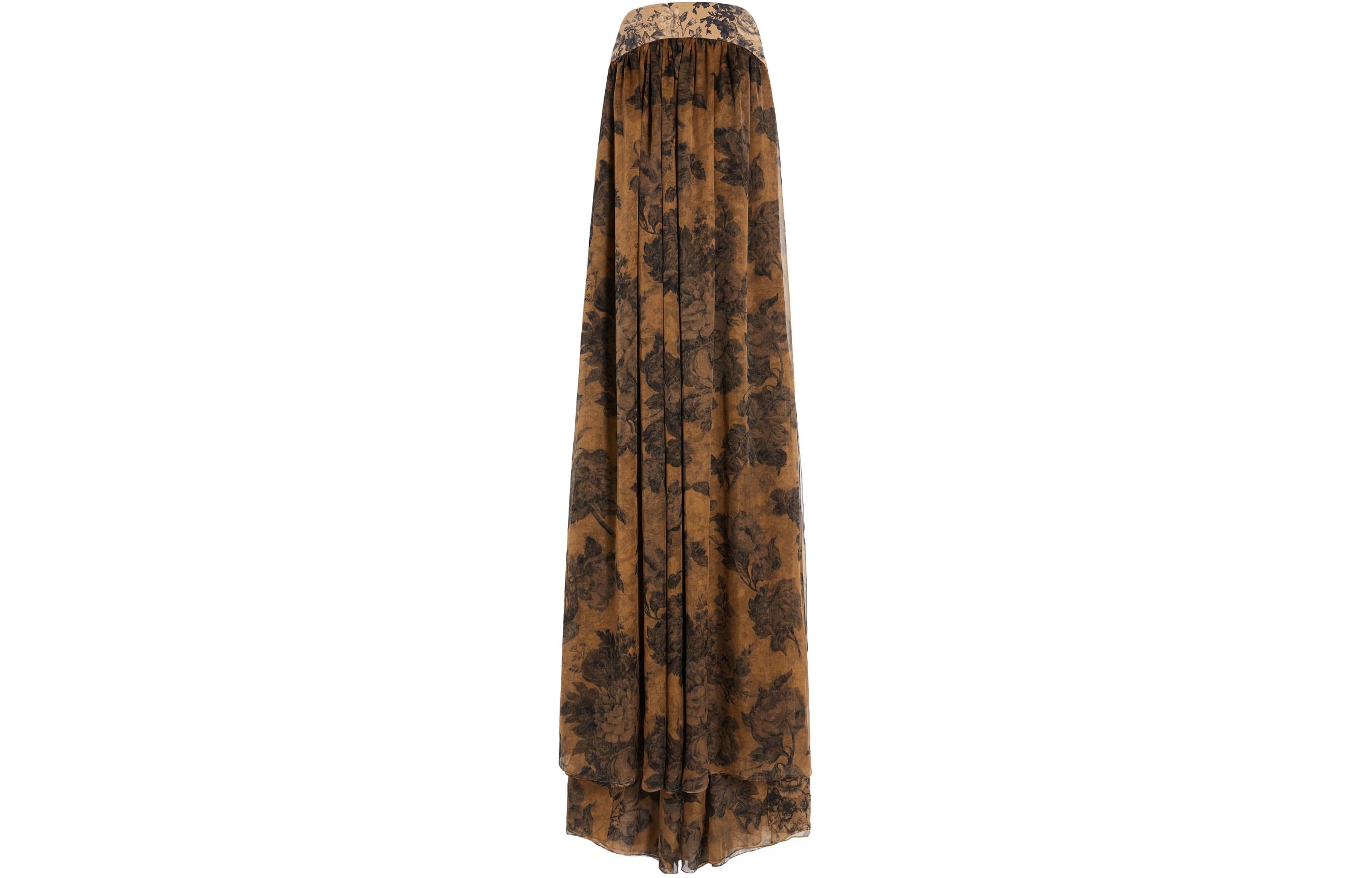 Order (Women) 'S Max Mara MaxMara  Floral Print Strapless Sleeveless Dress Brown 1221224306-005