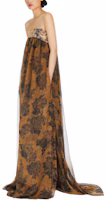 Purchase (W) ''S Max Mara MaxMara 花卉無袖無肩帶連衣裙 棕色 1221224306-005