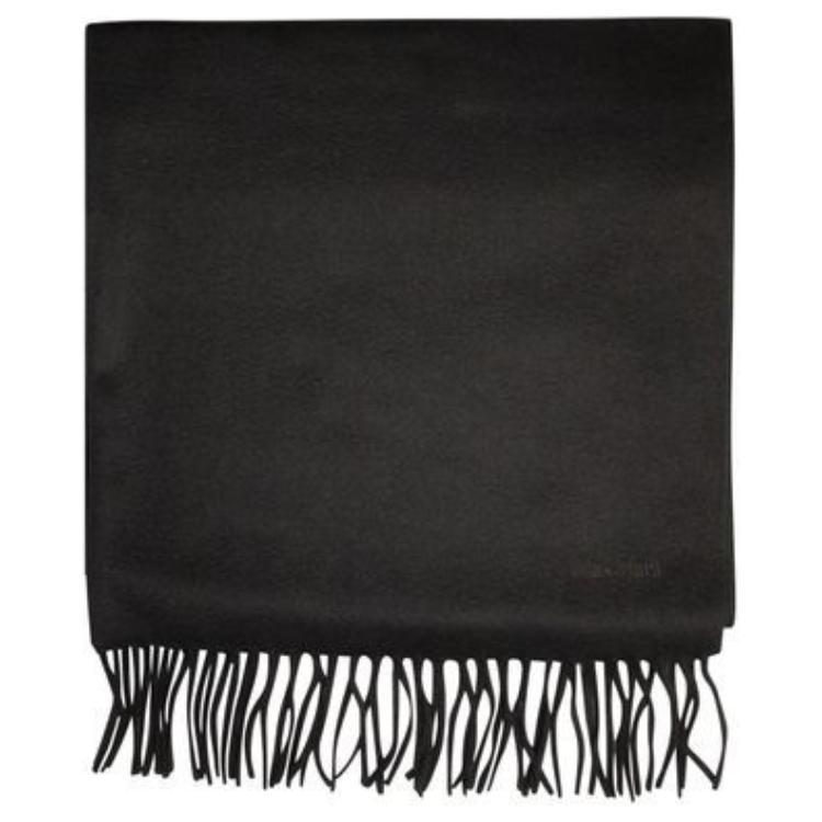 (Women) 'S Max Mara MaxMara  Fringe Edge Cashmere Knit Scarf - Black 2424546331600BACI006