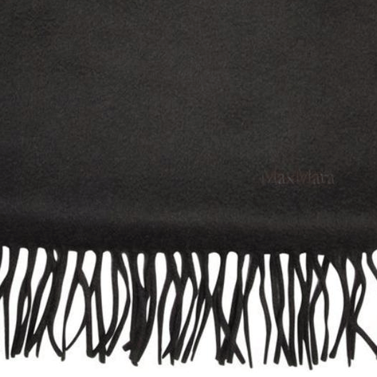 Lookbook (W) ''S Max Mara MaxMara 流蘇邊羊絨圍巾 - 黑色 2424546331600BACI006