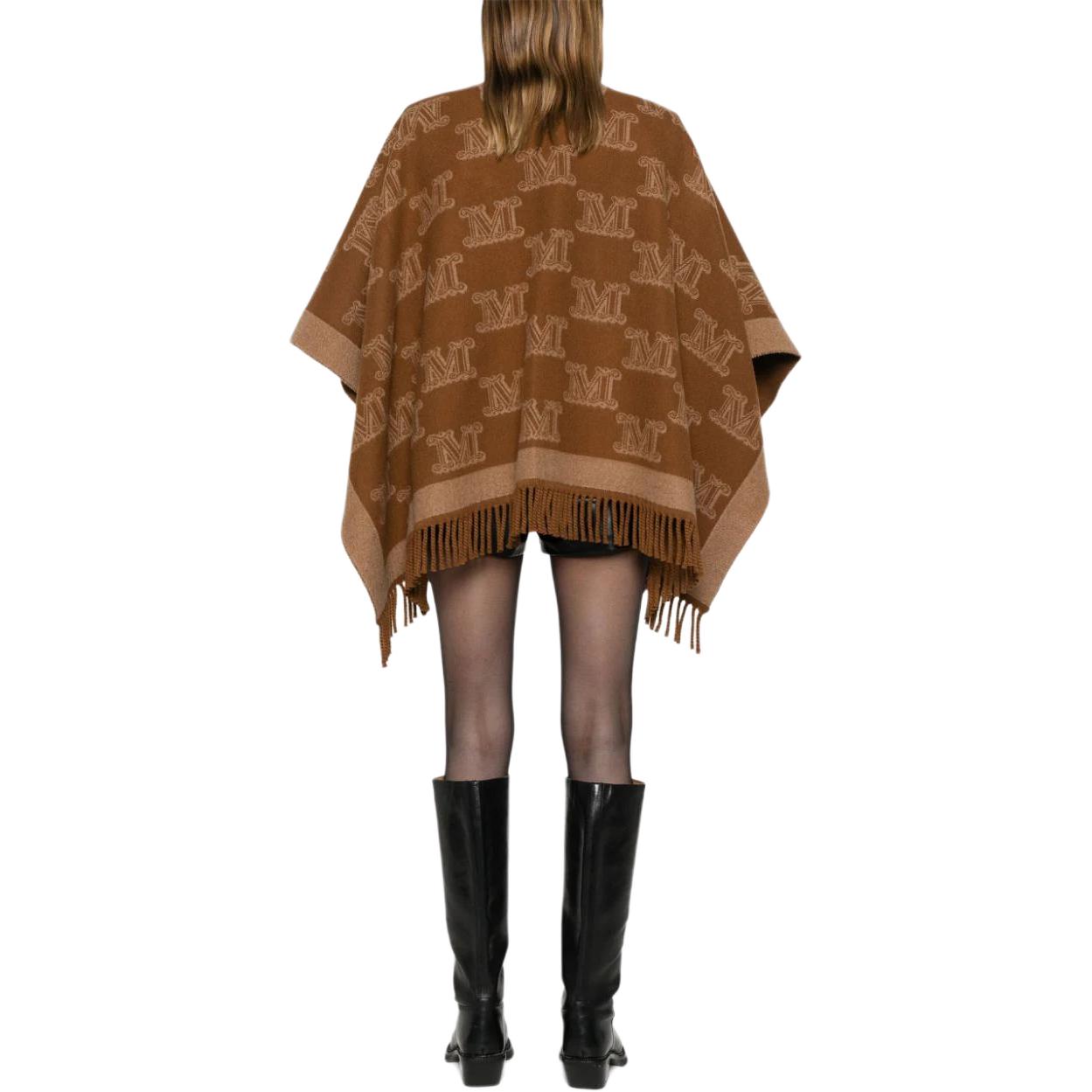 Lookbook (W) S Max Mara 流蘇字母披肩斗篷 - 棕色 2424736091600-009