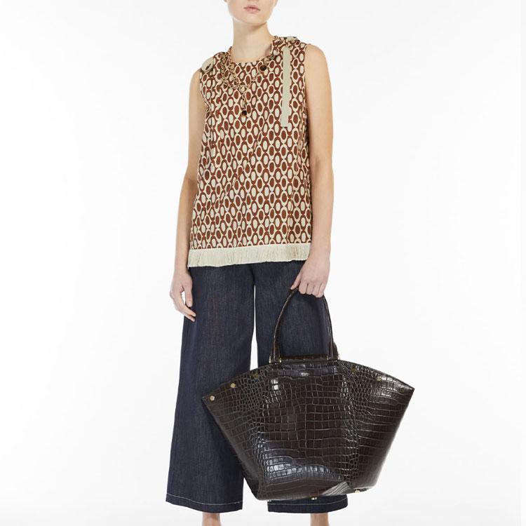 Lookbook (Women) 'S Max Mara MaxMara  Geometric Print Tank Top Brown. 9166012906001-STILLA