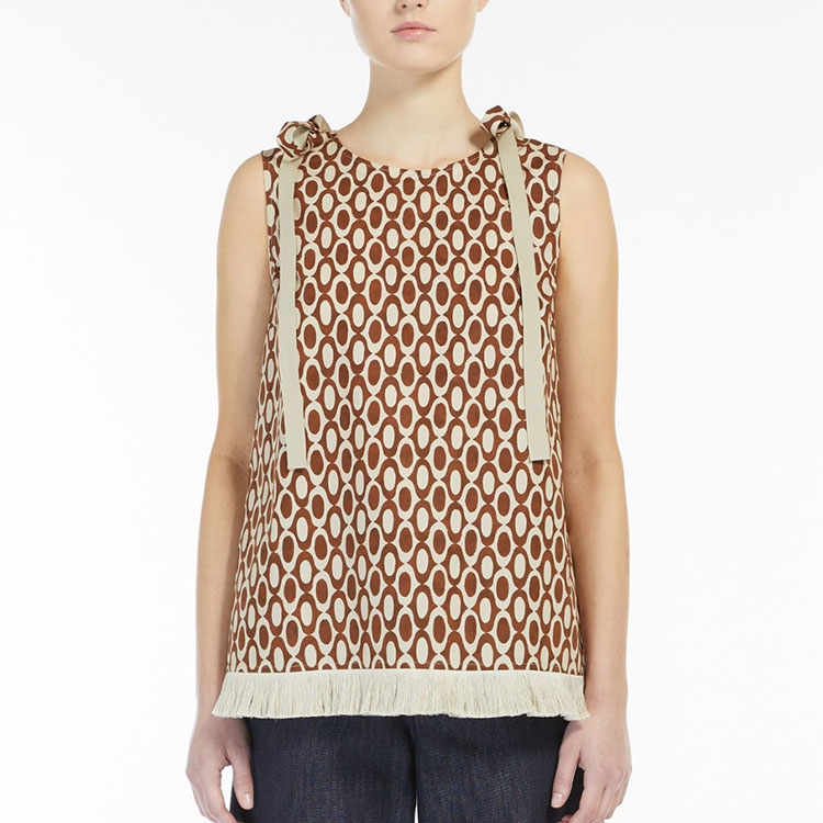 Shop (Women) 'S Max Mara MaxMara  Geometric Print Tank Top Brown. 9166012906001-STILLA