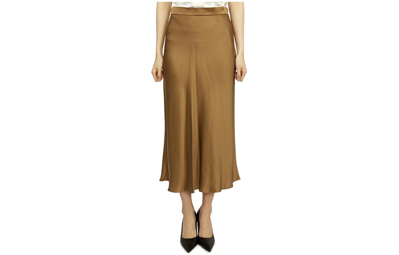 Order (Women) 'S Max Mara MaxMara  Gold Mid-Length Solid High-Waist Casual Skirt. 61060133650-009