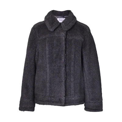 (Women) 'S Max Mara MaxMara Gray Solid Color Long Sleeve Coat Jacket 2310860233600-001