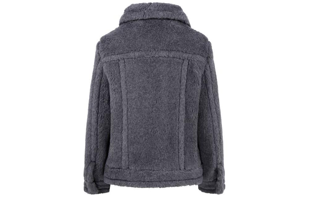 (Women) 'S Max Mara MaxMara  Gray Solid Color Long Sleeve Coat Jacket 2310860233600-001 圖 3