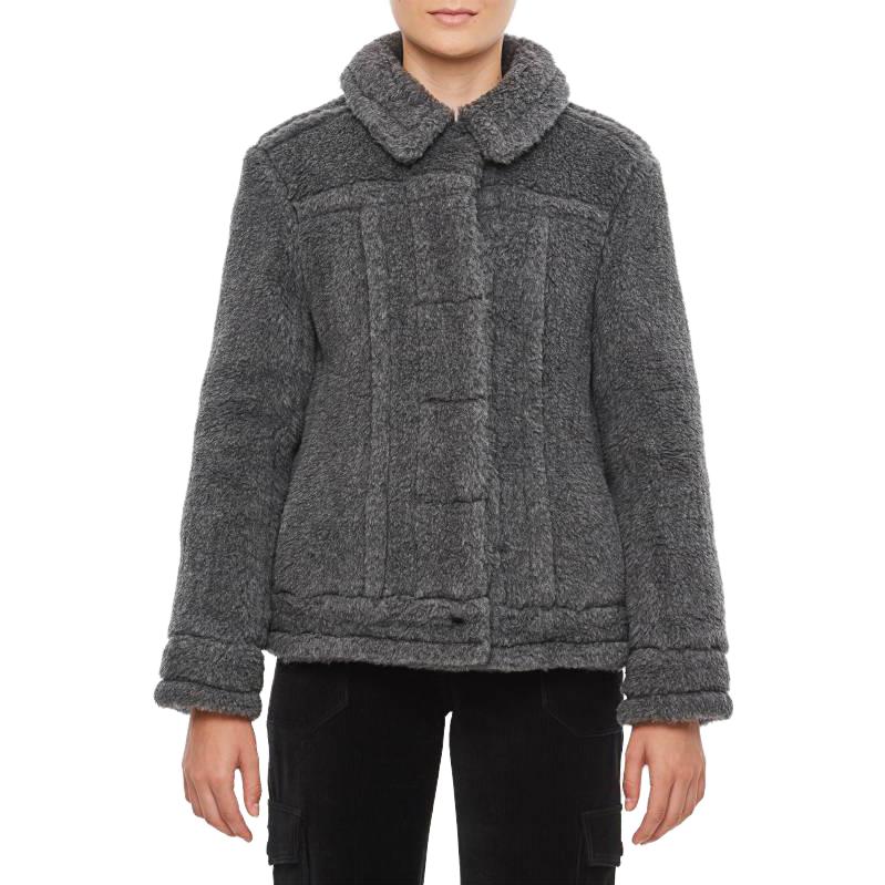 (Women) 'S Max Mara MaxMara  Gray Solid Color Long Sleeve Coat Jacket 2310860233600-001 圖 4