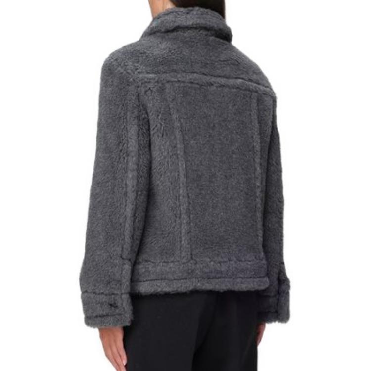 (Women) 'S Max Mara MaxMara  Gray Solid Color Long Sleeve Coat Jacket 2310860233600-001 圖 5