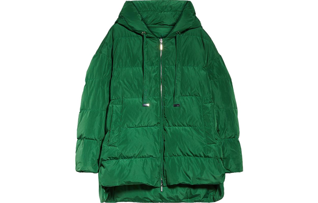 (Women) 'S Max Mara MaxMara  Green Hooded Puffer Jacket with Side Zipper and Slit 9486013606-040 圖 2