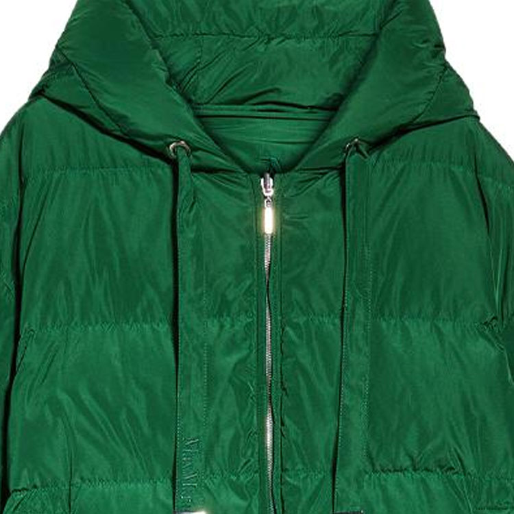 (Women) 'S Max Mara MaxMara  Green Hooded Puffer Jacket with Side Zipper and Slit 9486013606-040 圖 6