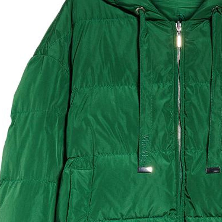 (Women) 'S Max Mara MaxMara  Green Hooded Puffer Jacket with Side Zipper and Slit 9486013606-040 圖 7