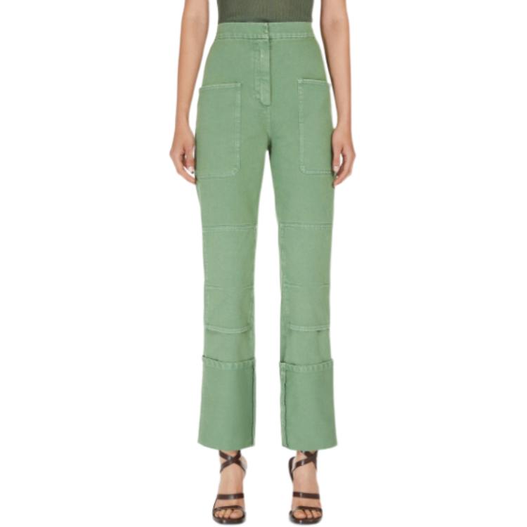 (Women) 'S Max Mara MaxMara  Green Straight-Fit Casual Pants with Zip Pockets. 2411131103600-016 圖 3