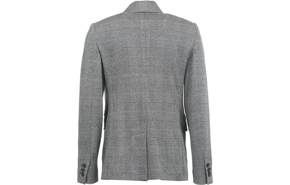 Lookbook (Women) 'S Max Mara MaxMara  Grey Plaid Double-Breasted Long Sleeve Blazer 2369110237000-001