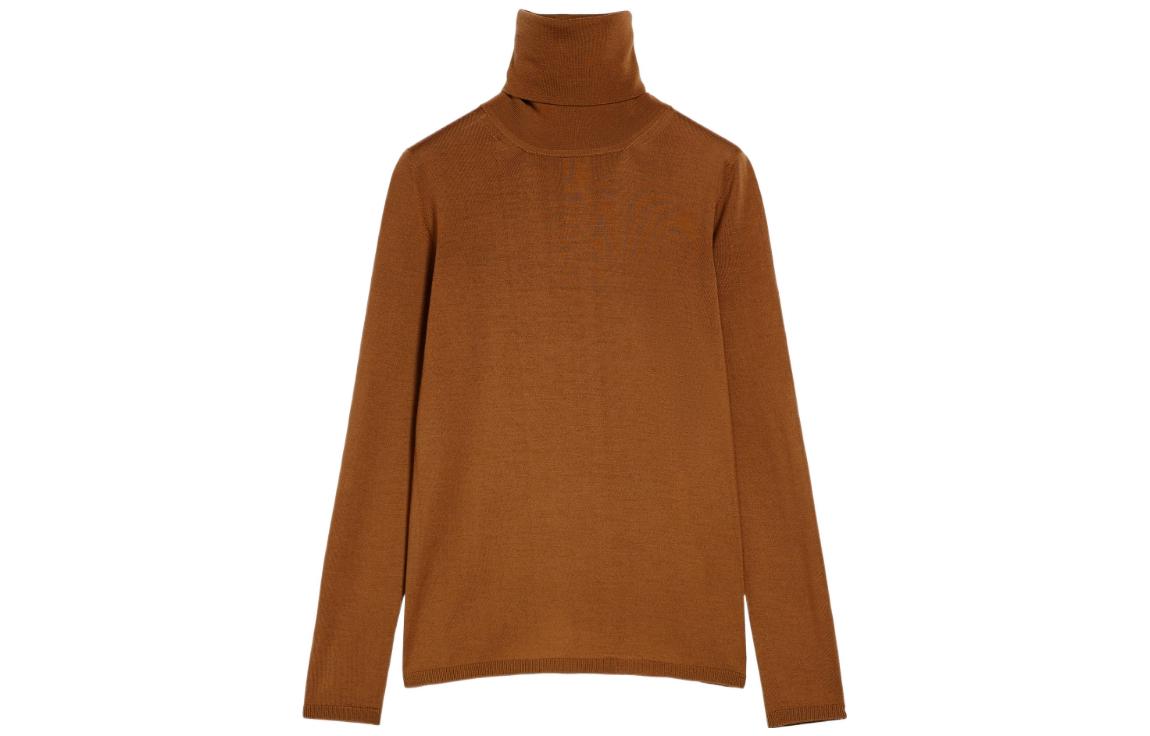 Buy (Women) 'S Max Mara MaxMara  High-Neck Long-Sleeve Sweater Tobacco Brown 1366182306006-SALUTO
