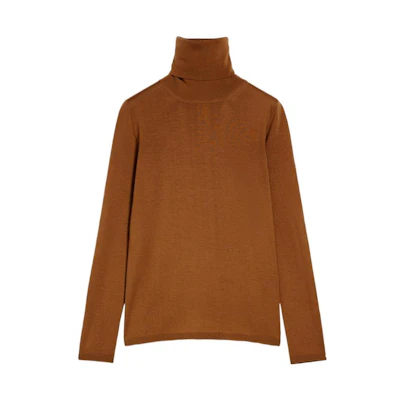 (Women) 'S Max Mara MaxMara High-Neck Long-Sleeve Sweater Tobacco Brown 1366182306006-SALUTO