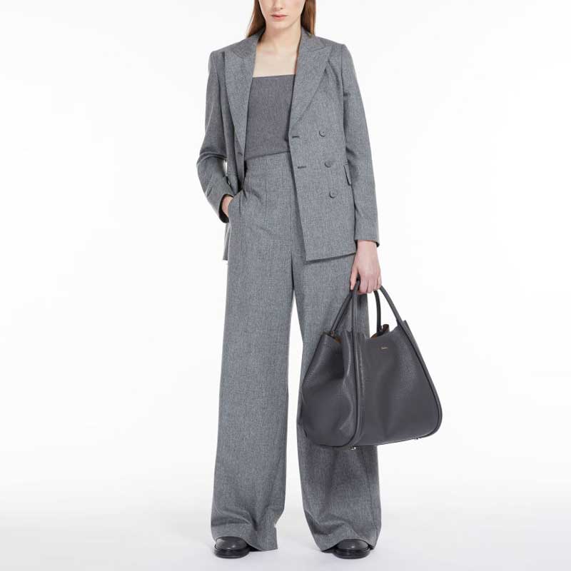 Purchase (W) ''S Max Mara MaxMara Celana High-Waist Warna Polos dengan Kantong Samping. 1136103306-002