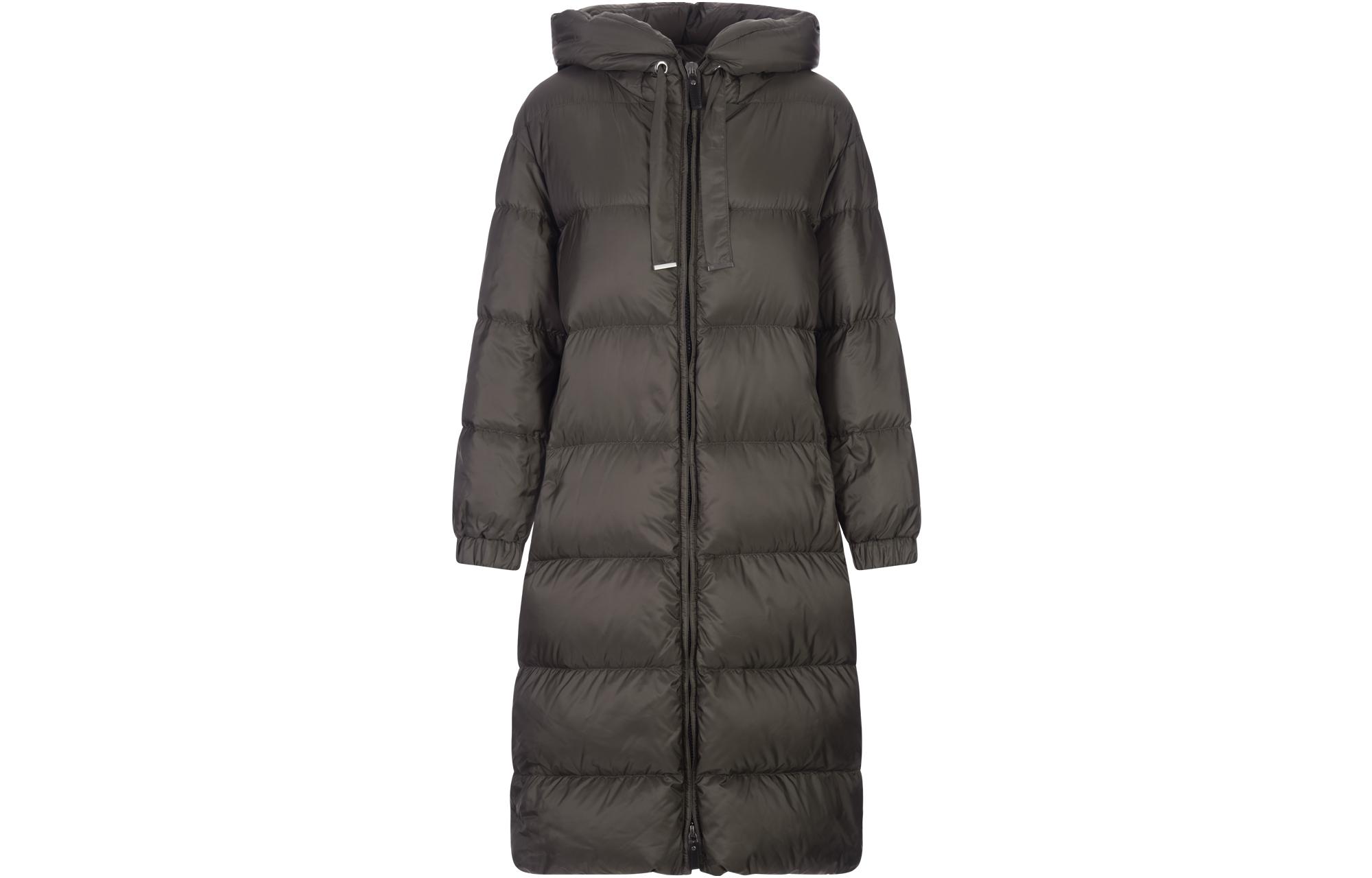 (Women) 'S Max Mara MaxMara  Hooded Puffer Jacket in Solid Dark Green. 2394960836600-062