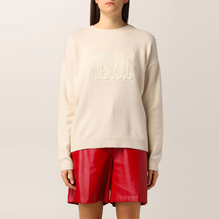 Purchase (W) Suéter Holgado Cuello Redondo Manga Larga Logo Marfil ''S Max Mara. 13611421600-001