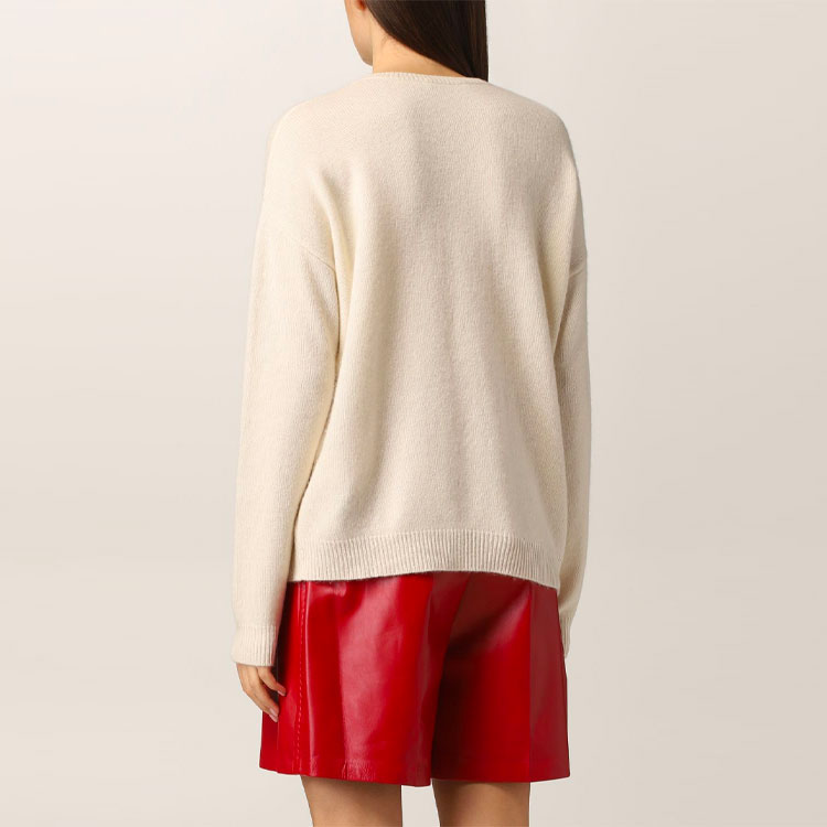 Details for (W) Suéter Holgado Cuello Redondo Manga Larga Logo Marfil ''S Max Mara. 13611421600-001