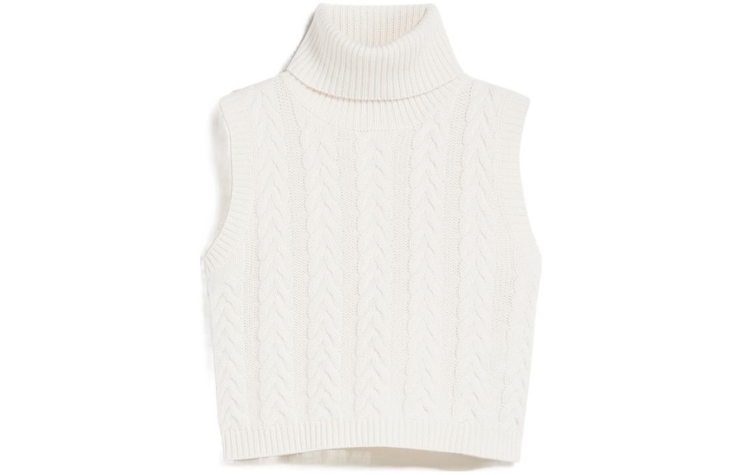 Order (Women) 'S Max Mara MaxMara  Ivory Sleeveless Knit Turtleneck Sweater Pullover. 1361124106-001