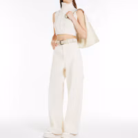 Purchase (W) ''S Max Mara MaxMara 象牙色無袖針織高領毛衣。 1361124106-001