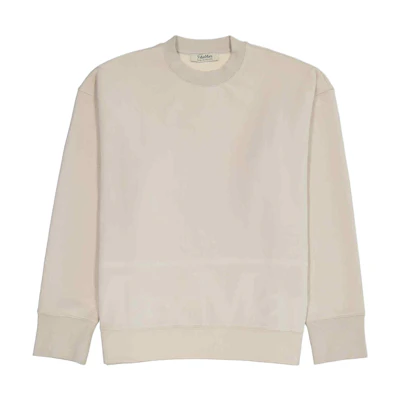 (Women) 'S Max Mara MaxMara Ivory White Crewneck Long Sleeve Sweatshirt 99260113-600-001