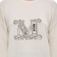 (W) ''S Max Mara MaxMara 象牙白寬鬆字母貼花長袖毛衣 2313660533600-001 Details for (W) ''S Max Mara MaxMara 象牙白寬鬆字母貼花長袖毛衣 2313660533600-001