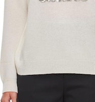 (W) ''S Max Mara MaxMara 象牙白寬鬆字母貼花長袖毛衣 2313660533600-001 Sizing (W) ''S Max Mara MaxMara 象牙白寬鬆字母貼花長袖毛衣 2313660533600-001