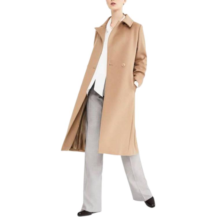 Purchase (W) ''S Max Mara MaxMara 卡其色长款腰带大衣配翻领和长袖 6016103906006-BCOLLAG