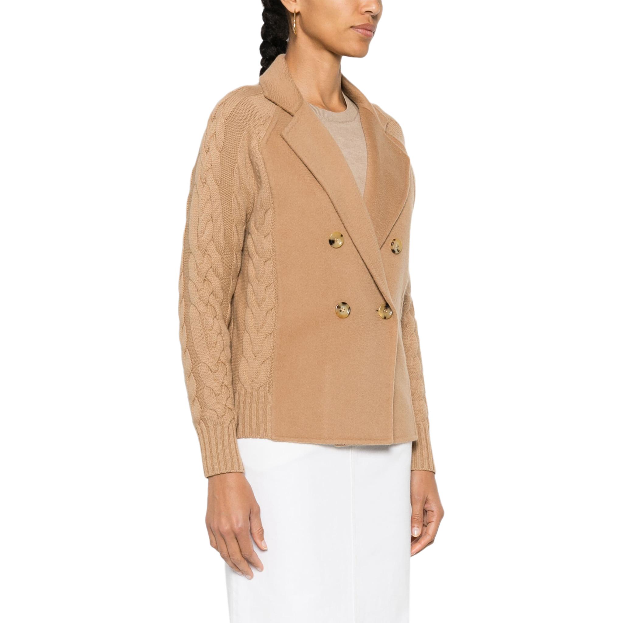 Purchase (Women) 'S Max Mara MaxMara  Knit Cardigan Camel Beige Double-Breasted Loose Fit Sweater 2421316021600-004