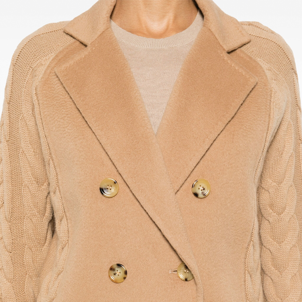Details for (Women) 'S Max Mara MaxMara  Knit Cardigan Camel Beige Double-Breasted Loose Fit Sweater 2421316021600-004