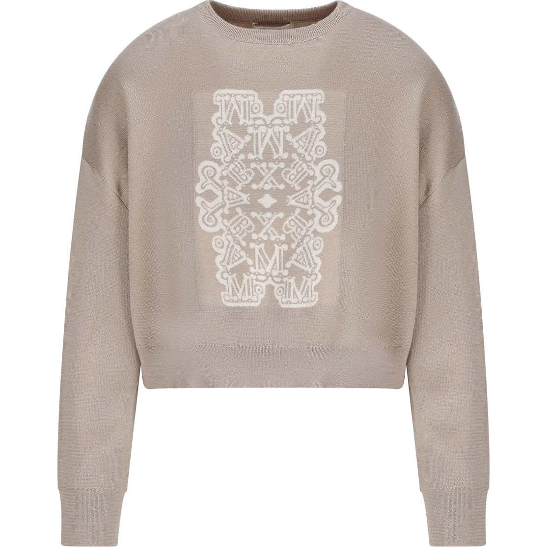 (Women) 'S Max Mara MaxMara  Knit Sweater Long Sleeve Crewneck Brown 2313661239600-014