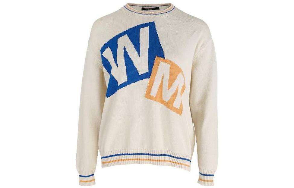 Order (W) S Max Mara MaxMara 米色字母图案针织圆领长袖毛衣 53612337650-005